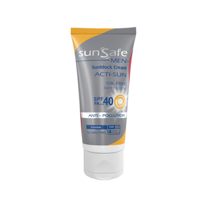 تصویر کرم ضد آفتاب بی رنگ آقایان SPF40 سان سیف 50 میل